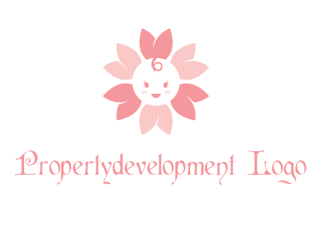 flower with a child face logo