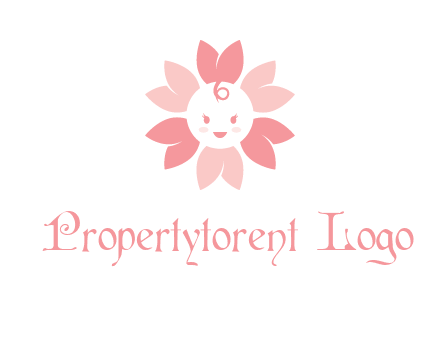 flower with a child face logo