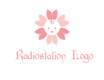 flower with a child face logo