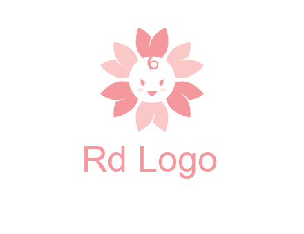 flower with a child face logo