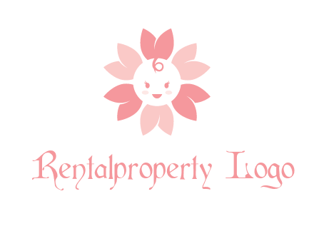 flower with a child face logo