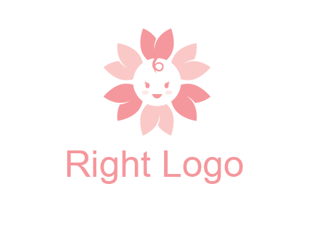 flower with a child face logo