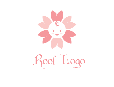 flower with a child face logo