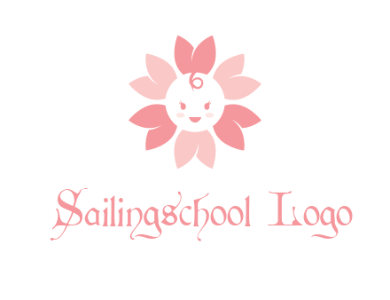 flower with a child face logo