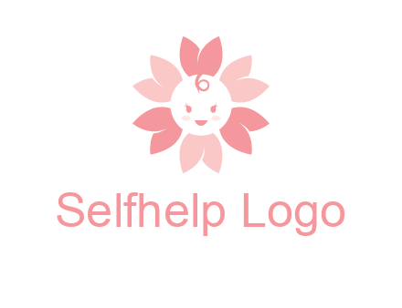 flower with a child face logo