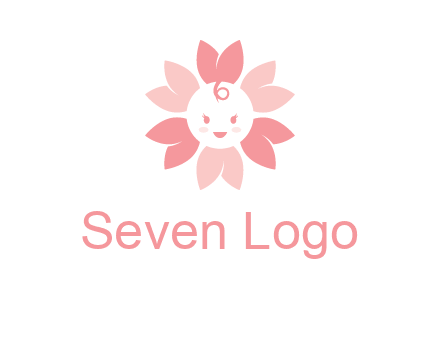 flower with a child face logo