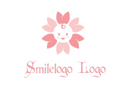 flower with a child face logo