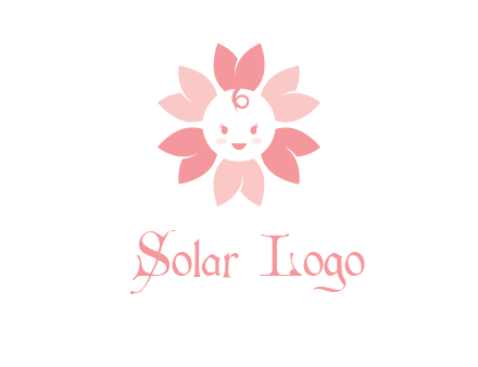 flower with a child face logo