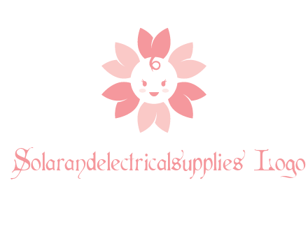 flower with a child face logo