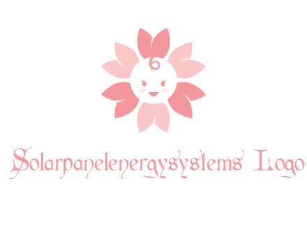 flower with a child face logo