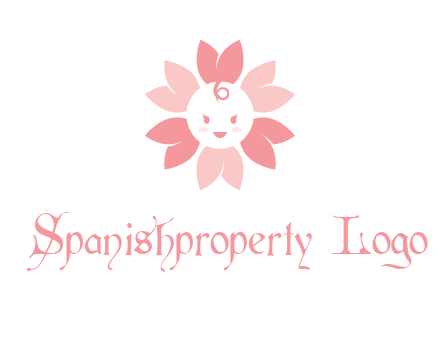 flower with a child face logo