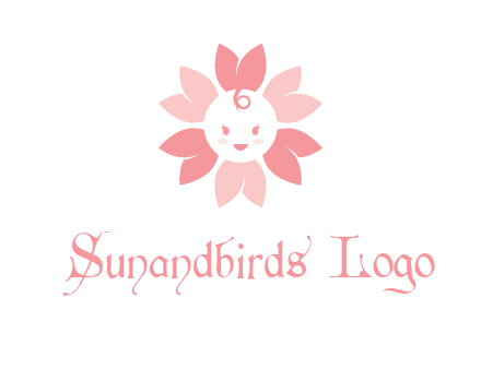 flower with a child face logo