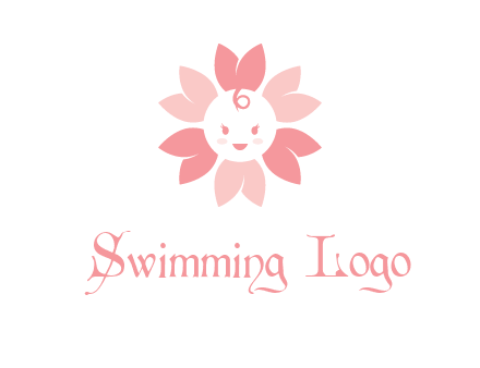 flower with a child face logo