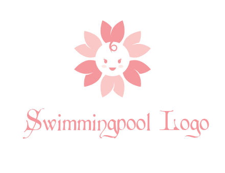flower with a child face logo