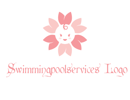 flower with a child face logo