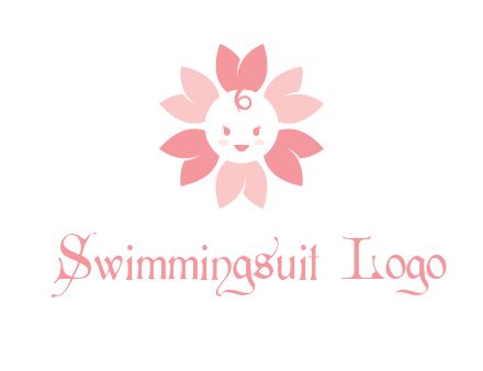 flower with a child face logo