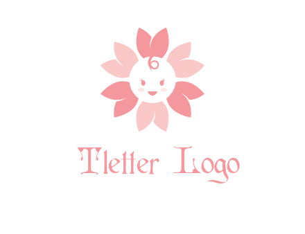 flower with a child face logo