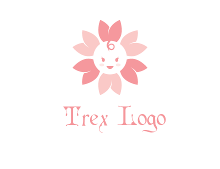 flower with a child face logo