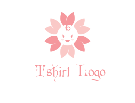 flower with a child face logo