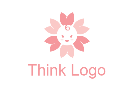 flower with a child face logo