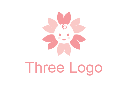 flower with a child face logo