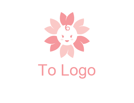 flower with a child face logo