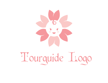 flower with a child face logo