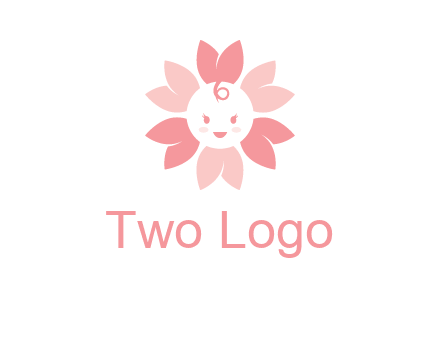 flower with a child face logo