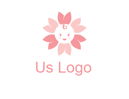 flower with a child face logo