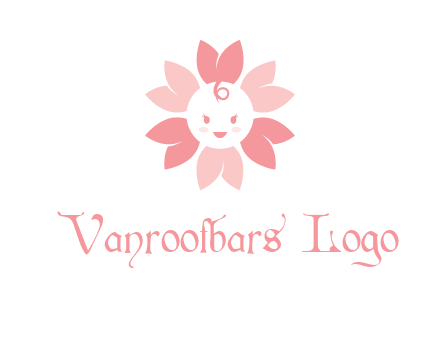 flower with a child face logo