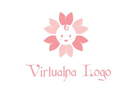 flower with a child face logo
