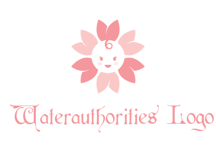 flower with a child face logo