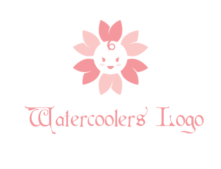 flower with a child face logo