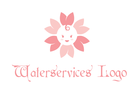 flower with a child face logo