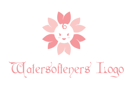 flower with a child face logo