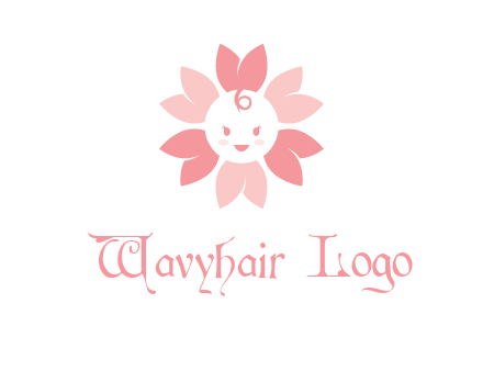 flower with a child face logo