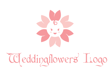 flower with a child face logo