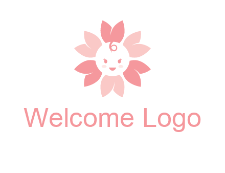 flower with a child face logo