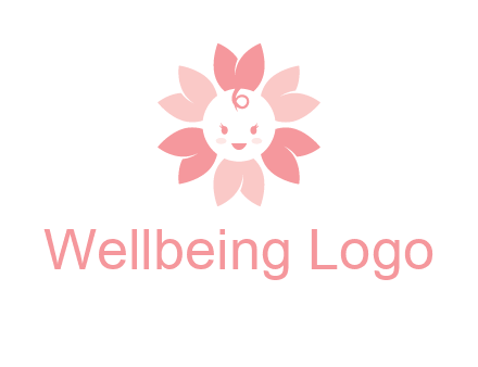 flower with a child face logo