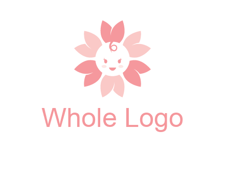 flower with a child face logo