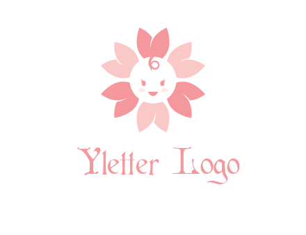 flower with a child face logo