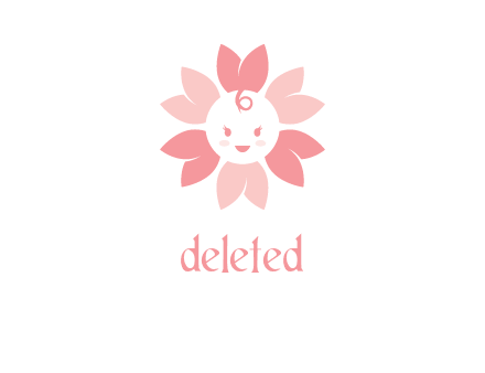 flower with a child face logo