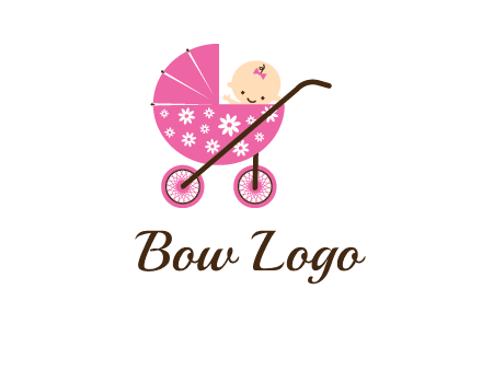 baby in stroller childcare logo