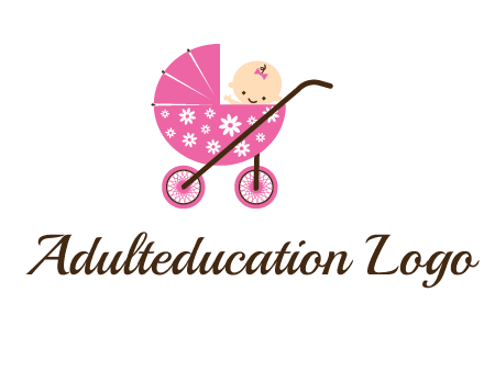 baby in stroller childcare logo