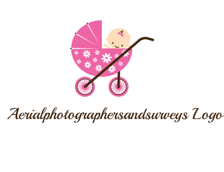 baby in stroller childcare logo