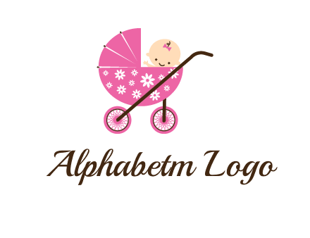 baby in stroller childcare logo