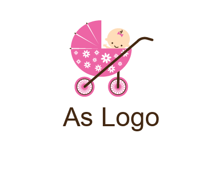 baby in stroller childcare logo