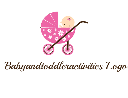 baby in stroller childcare logo