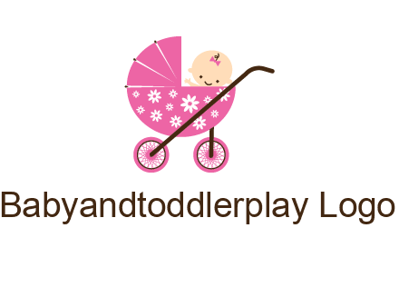 baby in stroller childcare logo