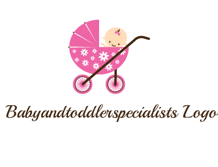 baby in stroller childcare logo